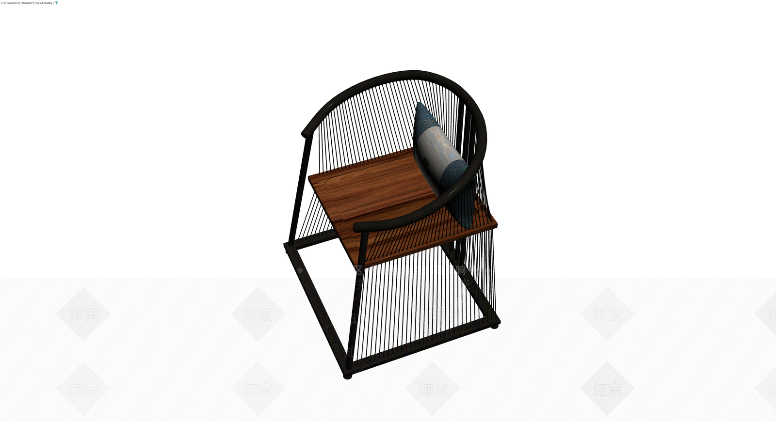 黑色编织框架休闲椅3D模型下载【ID:1229851974】