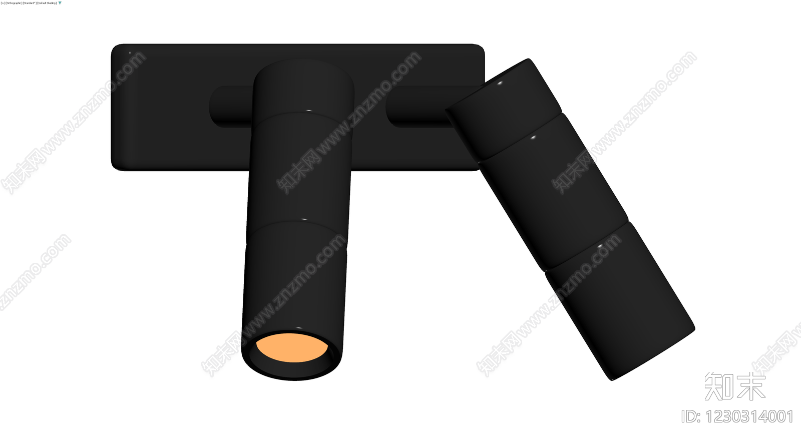 黑色轨道射灯3D模型下载【ID:1230314001】