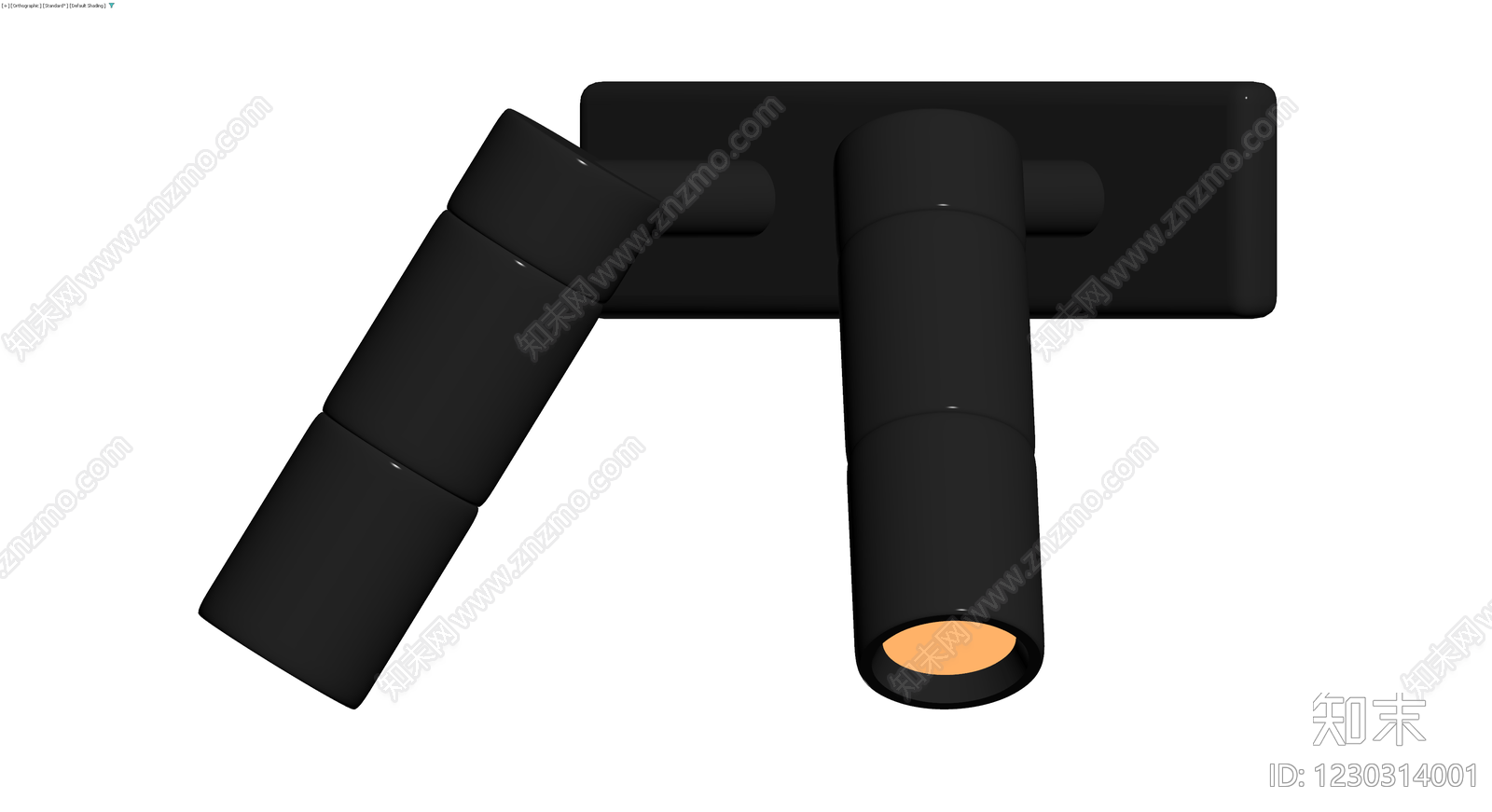 黑色轨道射灯3D模型下载【ID:1230314001】