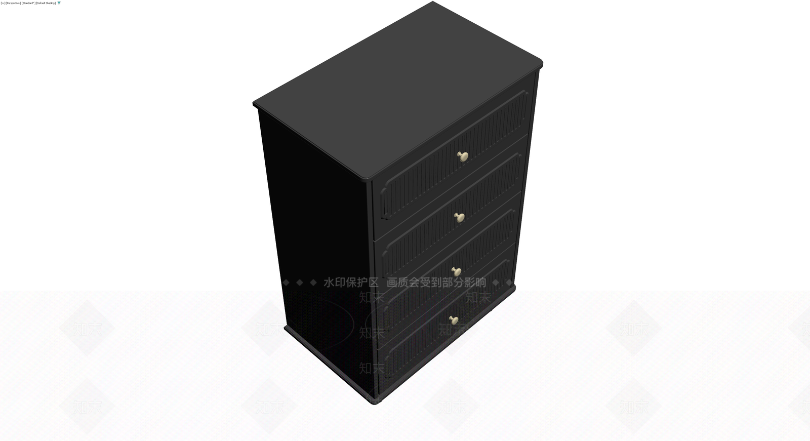 黑色四斗柜3D模型下载【ID:1230789596】