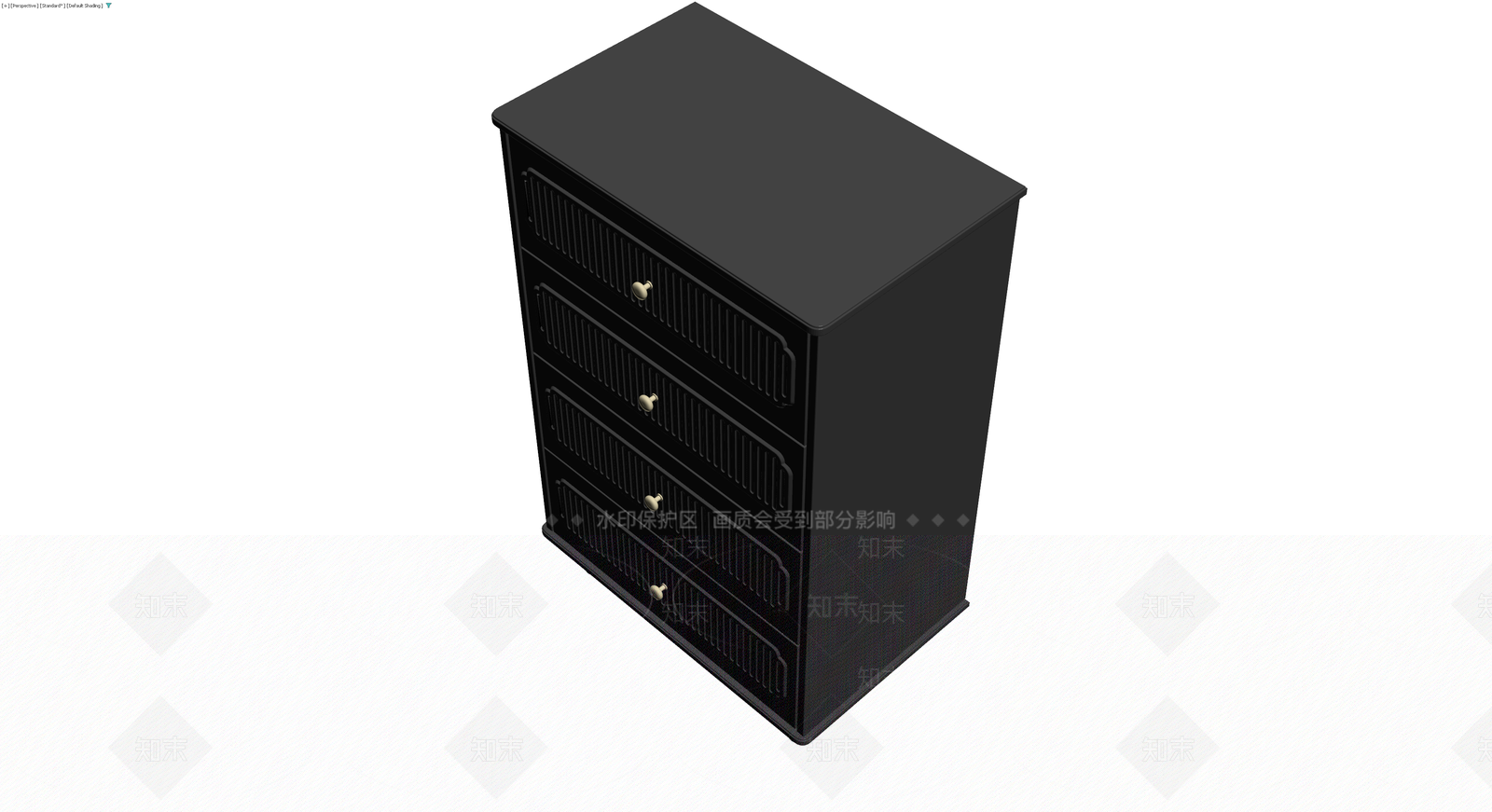 黑色四斗柜3D模型下载【ID:1230789596】