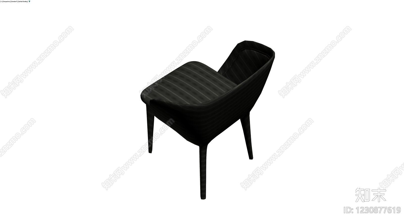 黑色条纹软包餐椅3D模型下载【ID:1230877619】