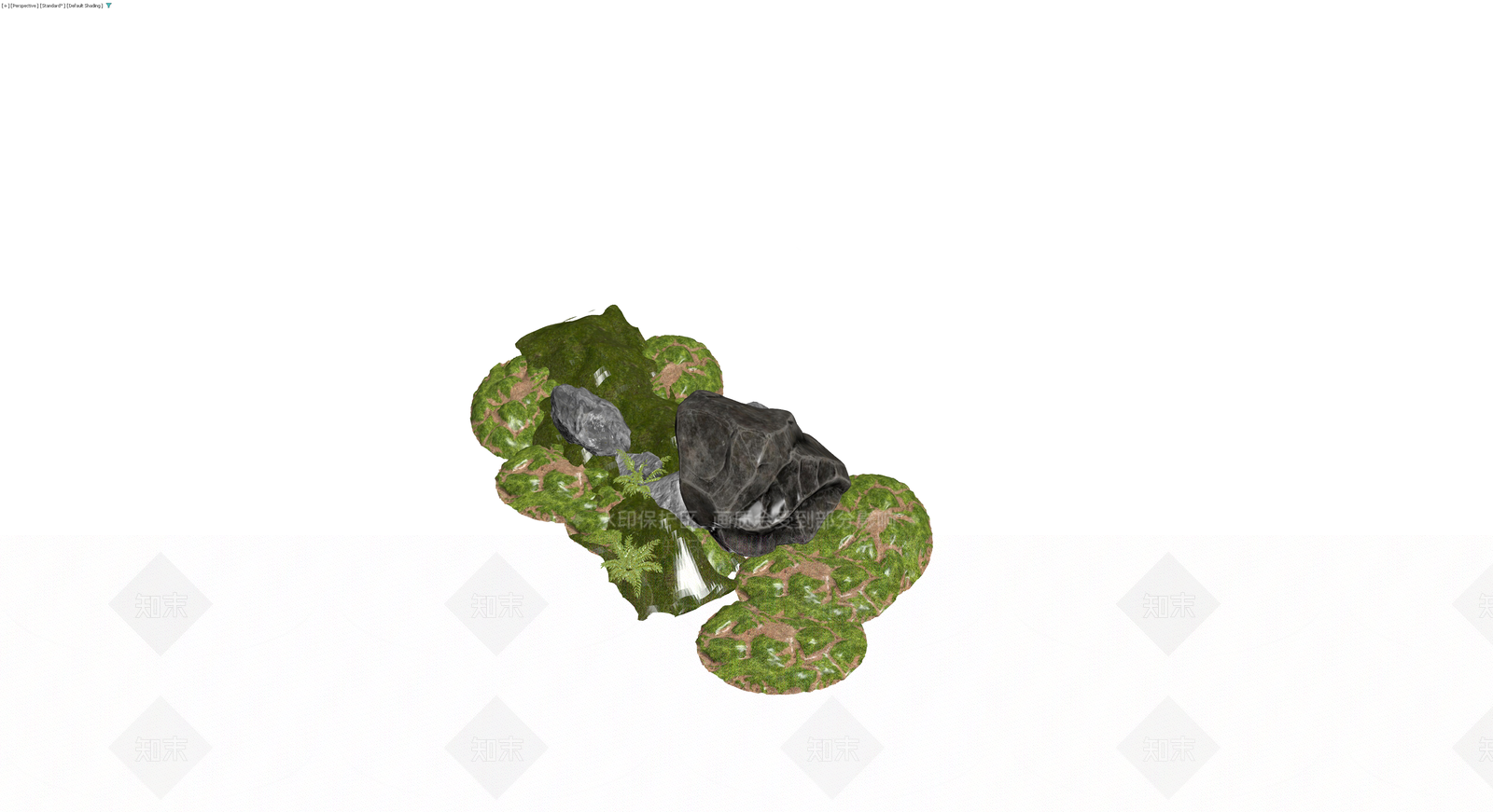 岩石与植被景观组合3D模型下载【ID:1229611442】