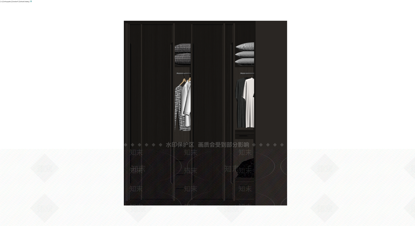 深色推拉门衣柜模型3D模型下载【ID:1229931846】