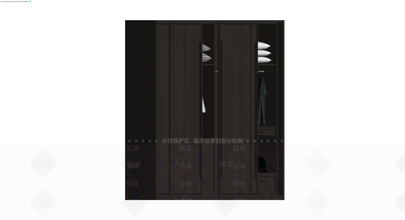深色推拉门衣柜模型3D模型下载【ID:1229931846】