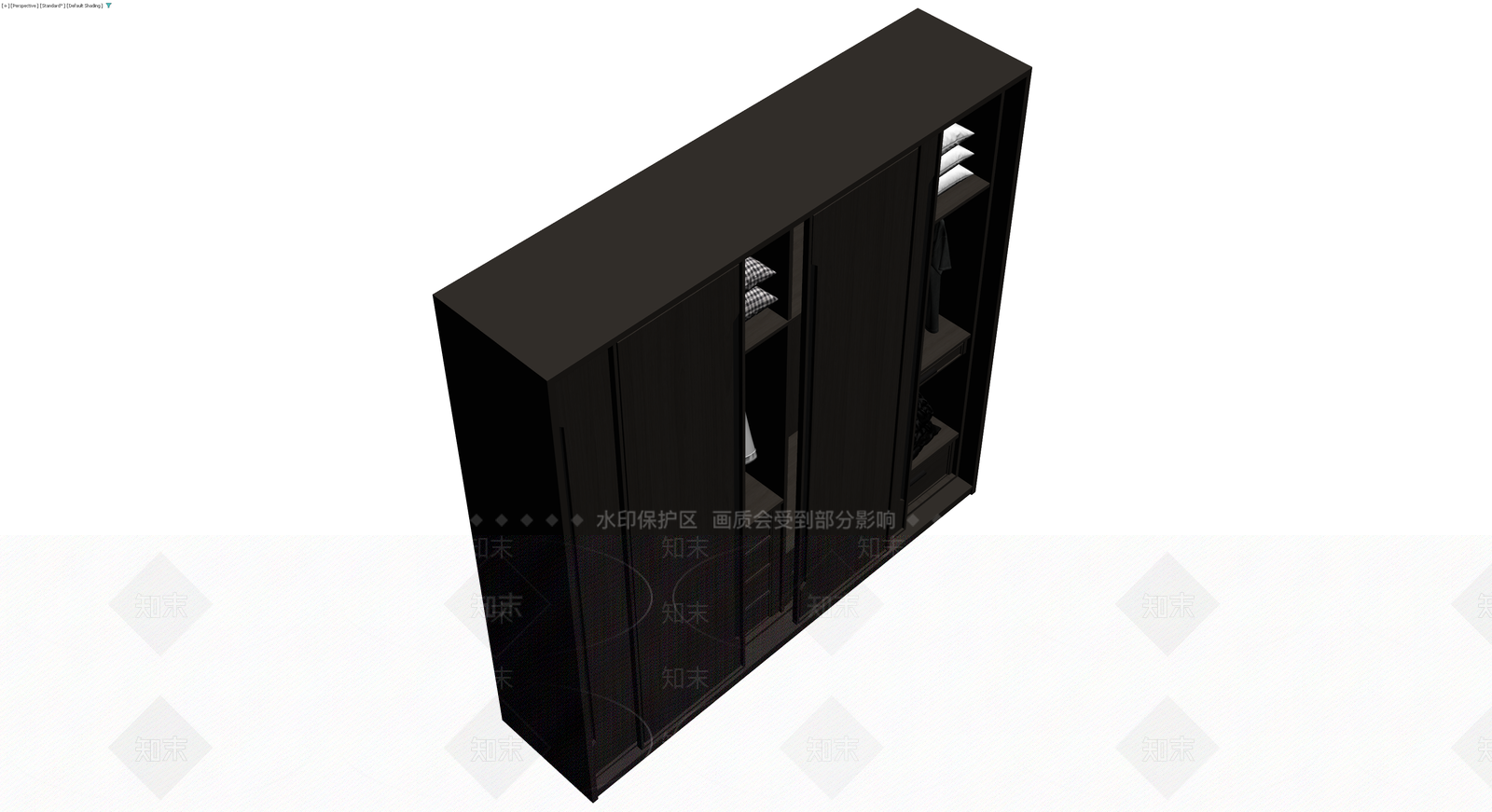 深色推拉门衣柜模型3D模型下载【ID:1229931846】