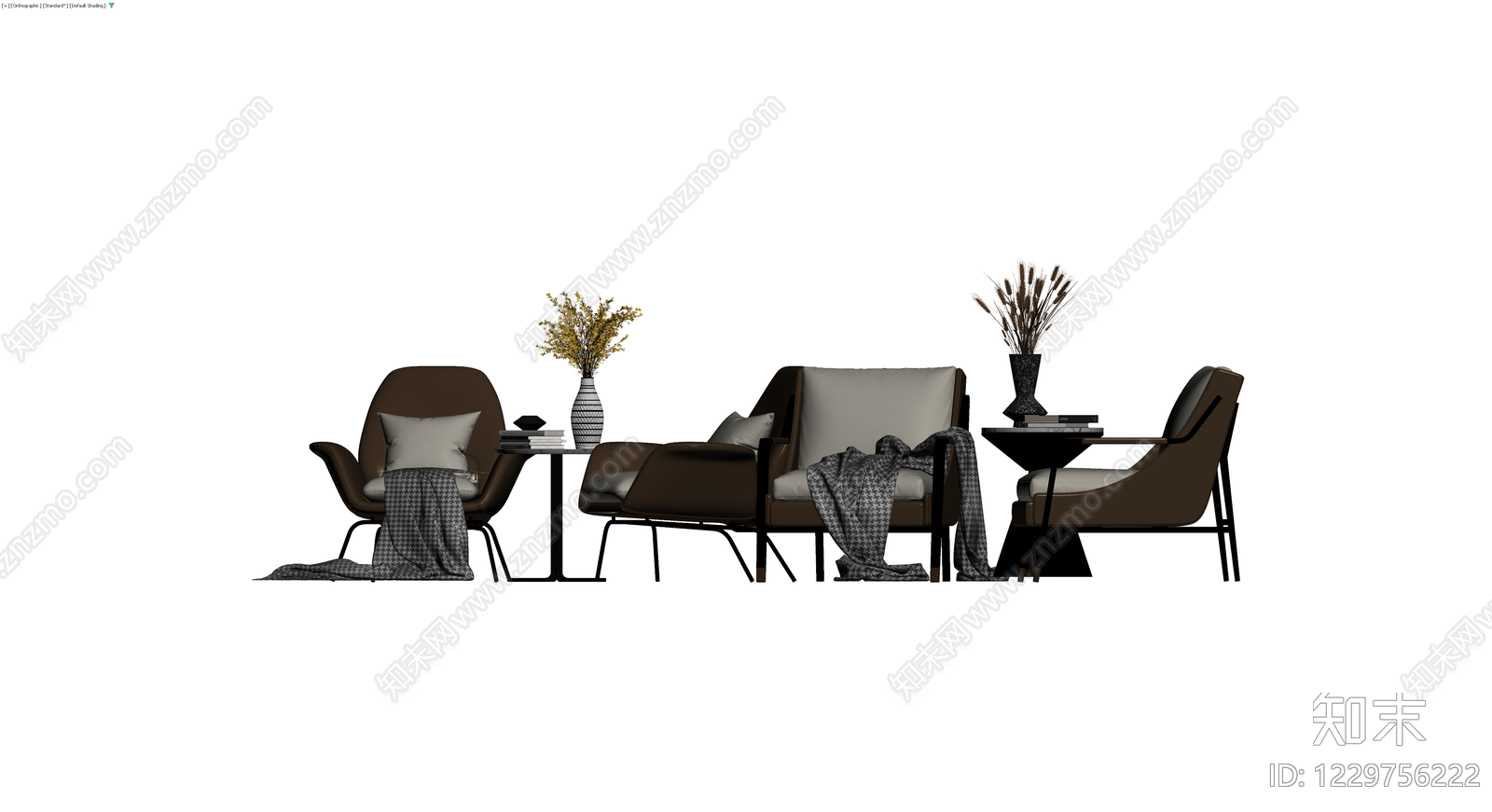 现代休闲椅组合3D模型下载【ID:1229756222】