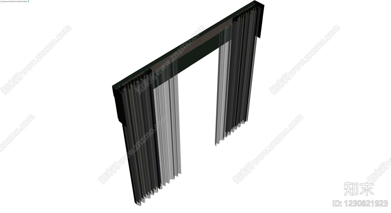 双层拼色窗帘组件3D模型下载【ID:1230821923】