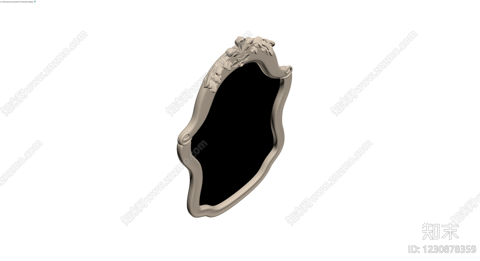 欧式复古雕花装饰镜3D模型下载【ID:1230878359】