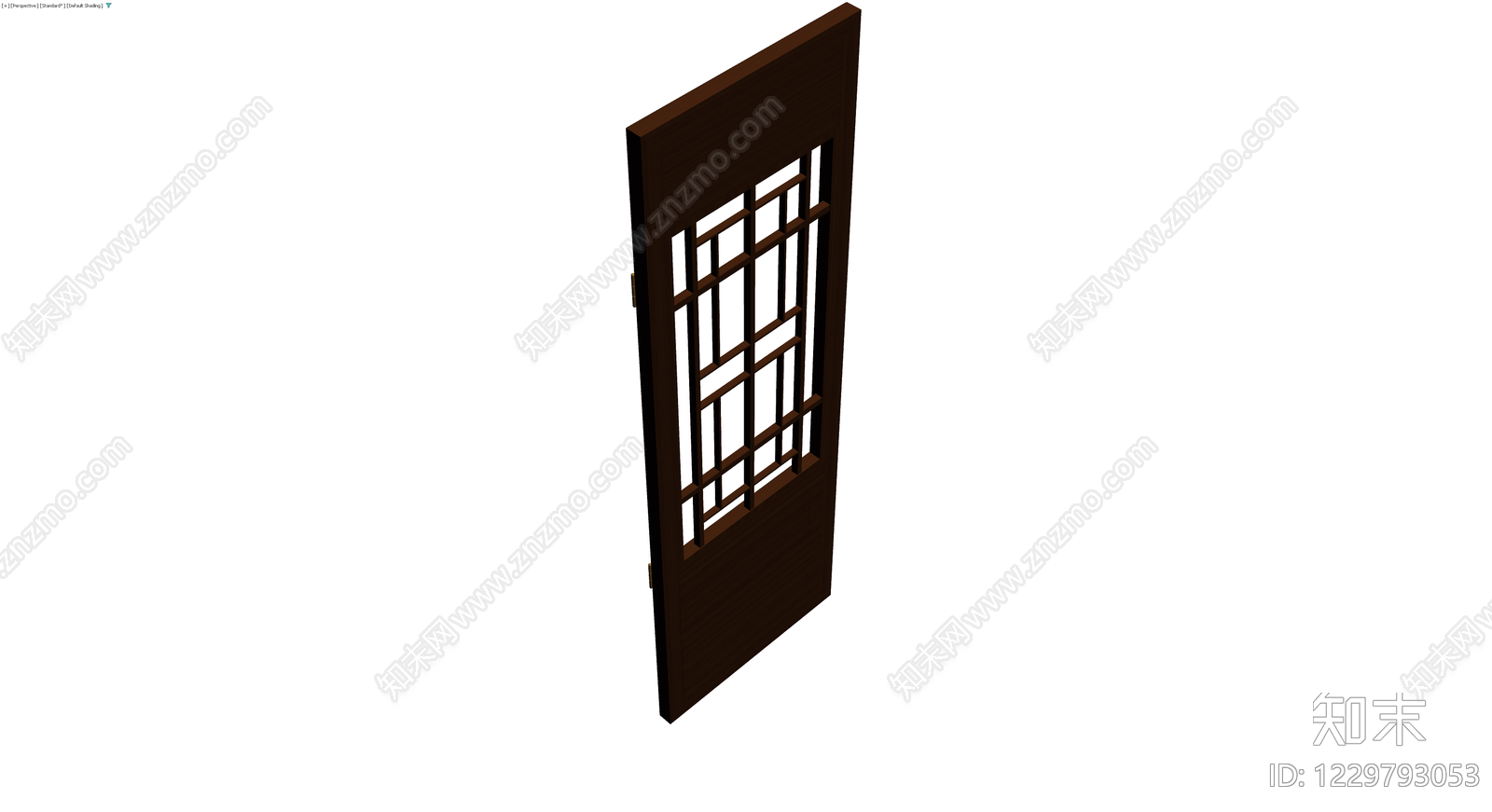 中式镂空格栅木门3D模型下载【ID:1229793053】