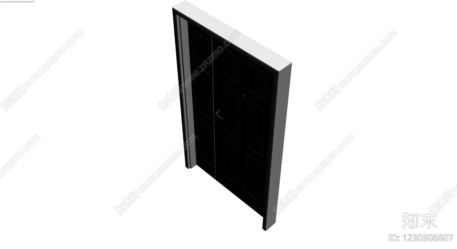深色六格入户门3D模型下载【ID:1230306607】
