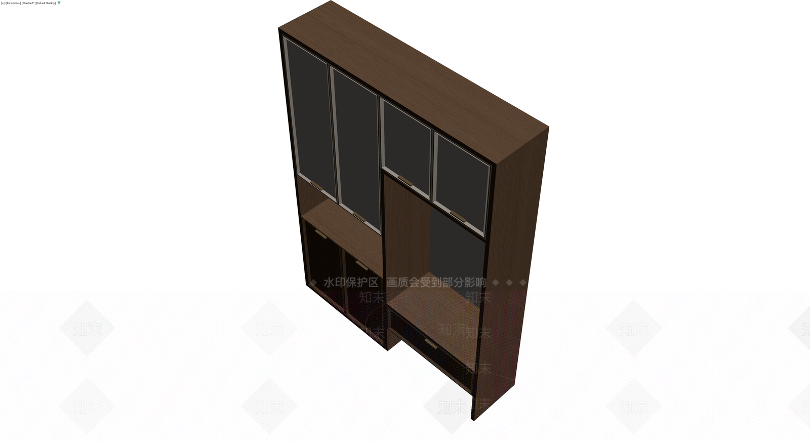 深木色组合储物柜3D模型下载【ID:1229872053】