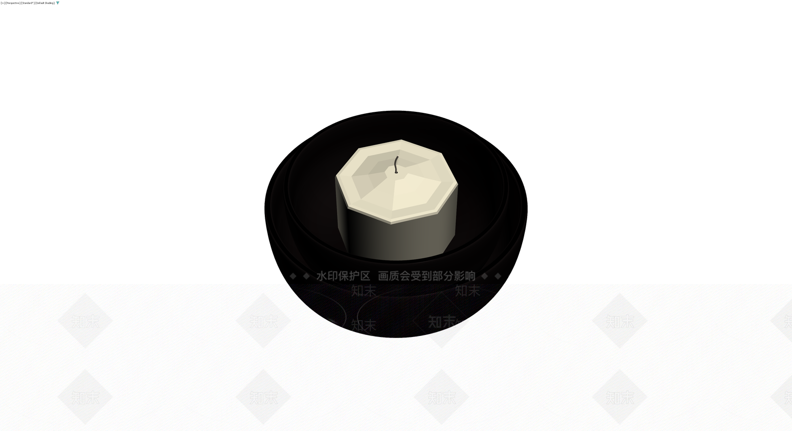 黑色烛台配白色蜡烛3D模型下载【ID:1230594286】