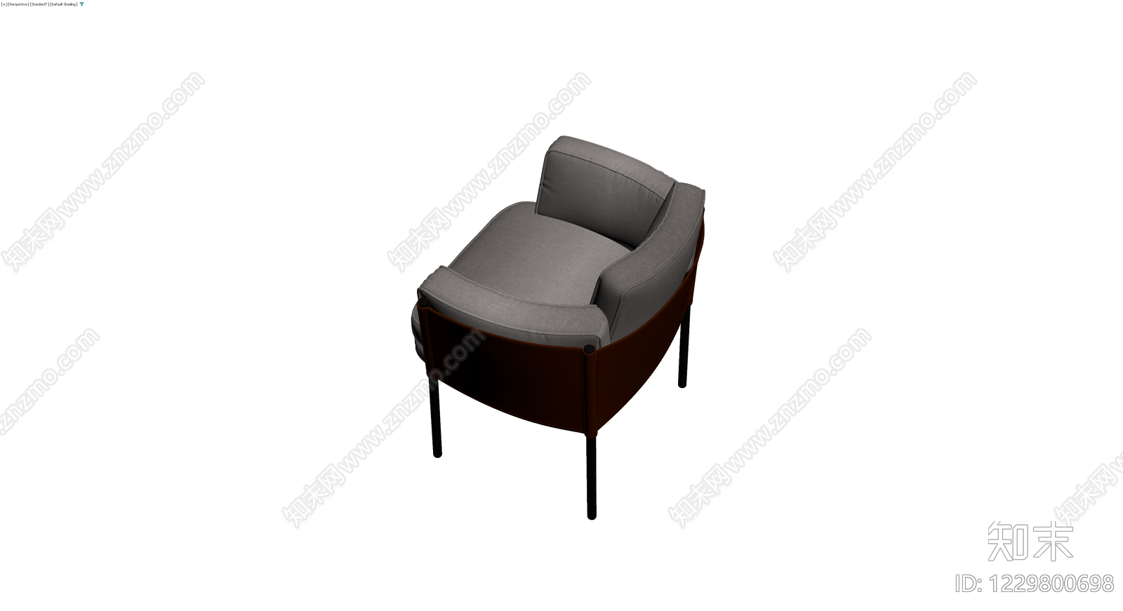 深灰扶手椅3D模型下载【ID:1229800698】
