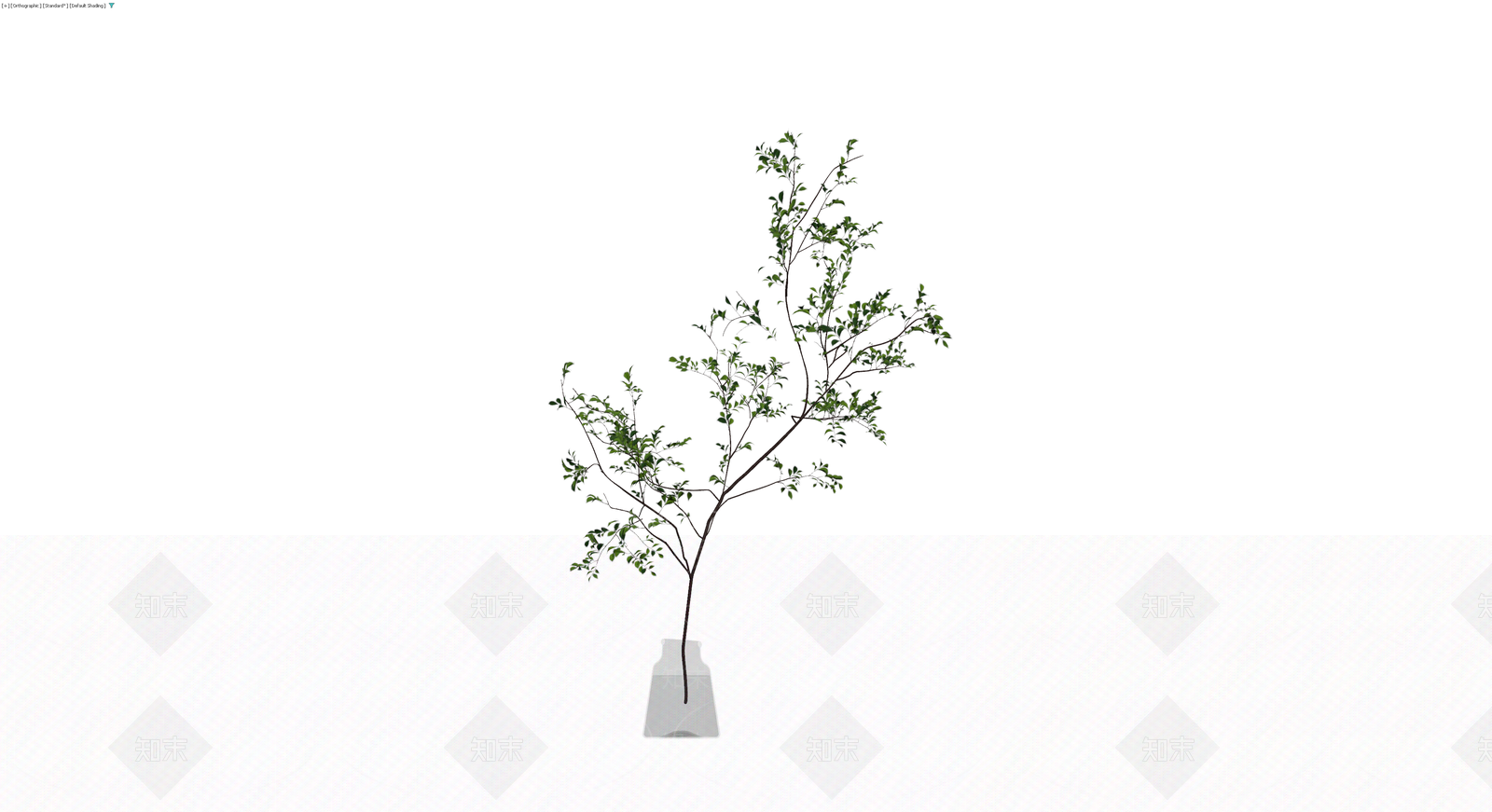 带瓶插绿植盆栽3D模型下载【ID:1229672015】