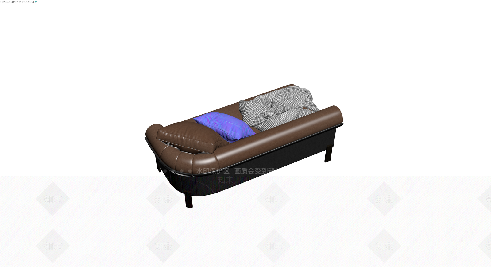 棕色皮质沙发组合3D模型下载【ID:1230147206】