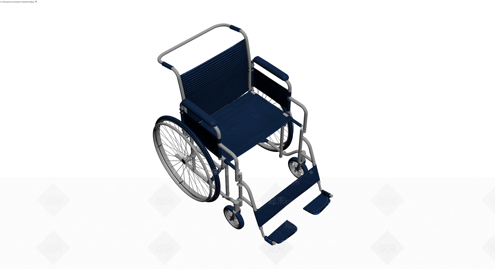 蓝灰配色轮椅模型3D模型下载【ID:1230641849】