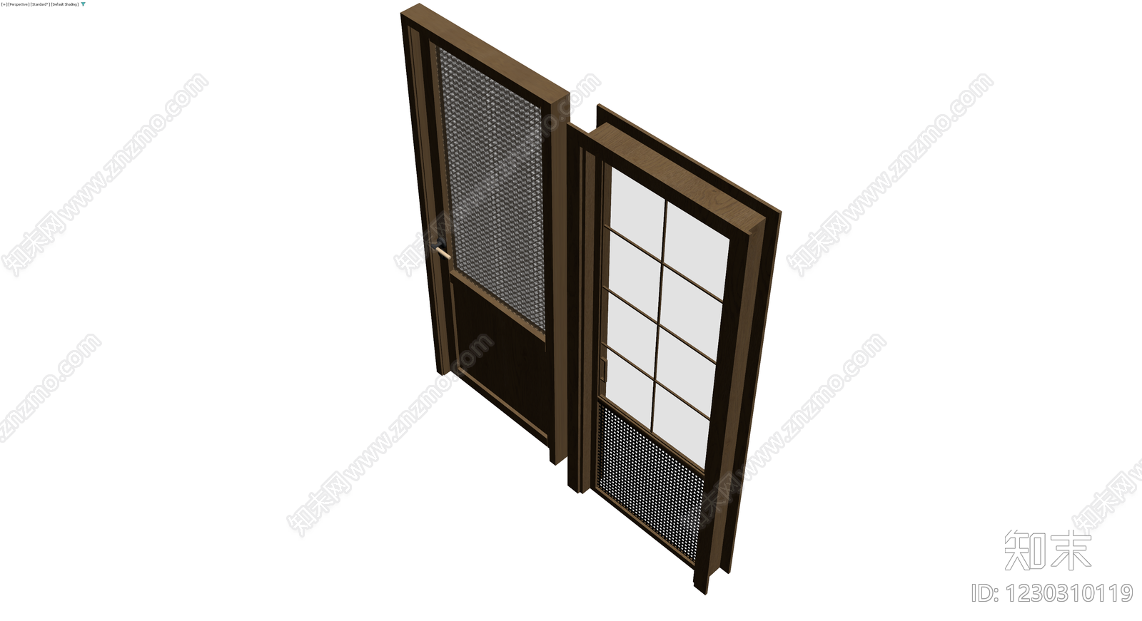 双开木门组合模型3D模型下载【ID:1230310119】