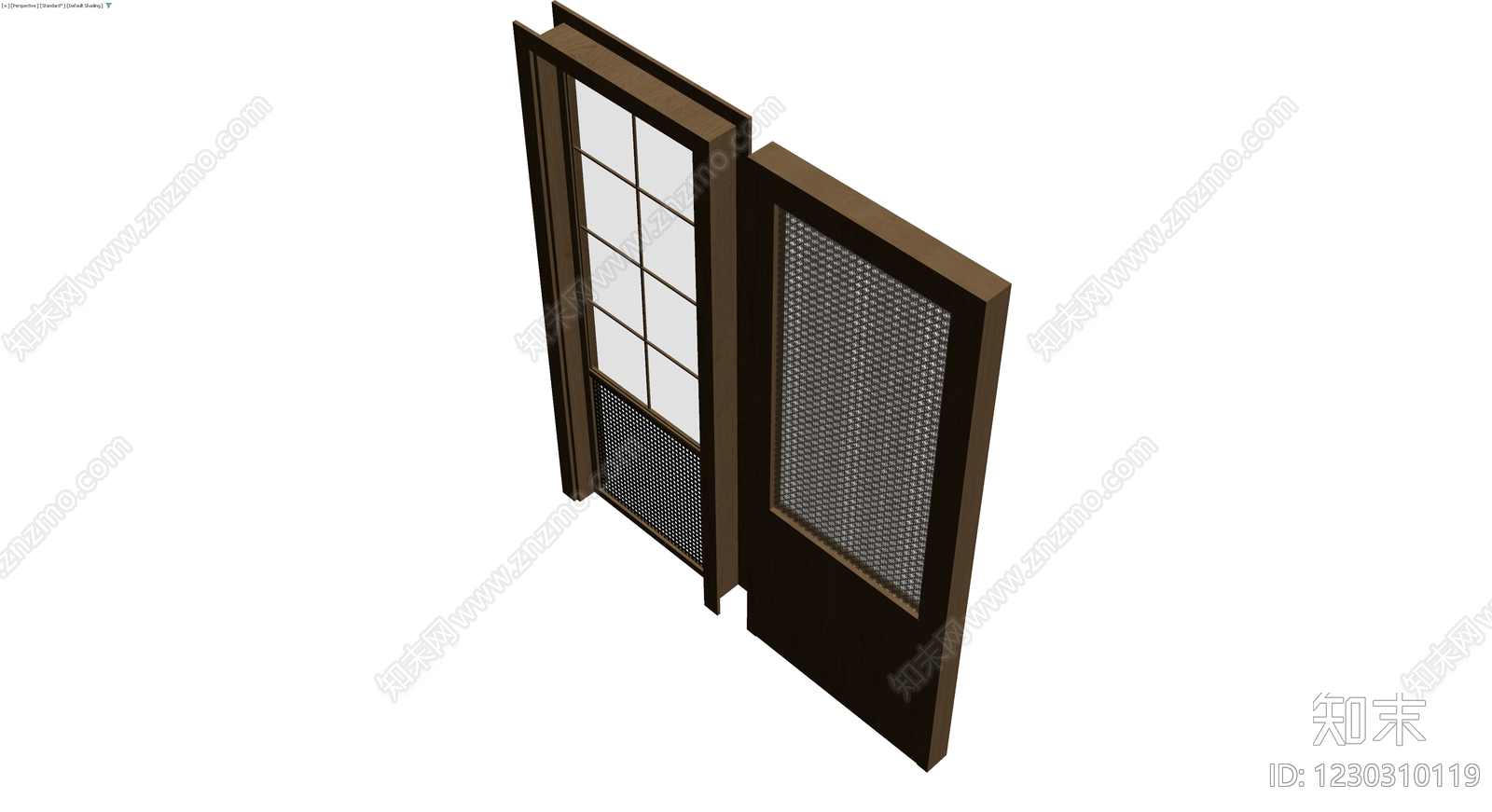 双开木门组合模型3D模型下载【ID:1230310119】