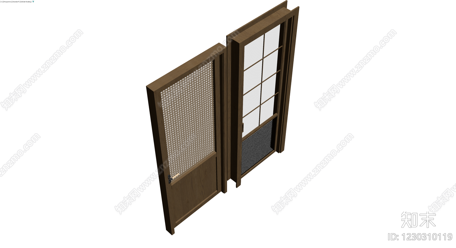 双开木门组合模型3D模型下载【ID:1230310119】