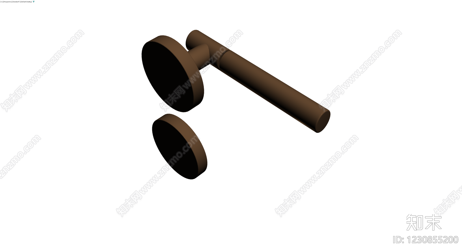木质T型门把手组件3D模型下载【ID:1230855200】