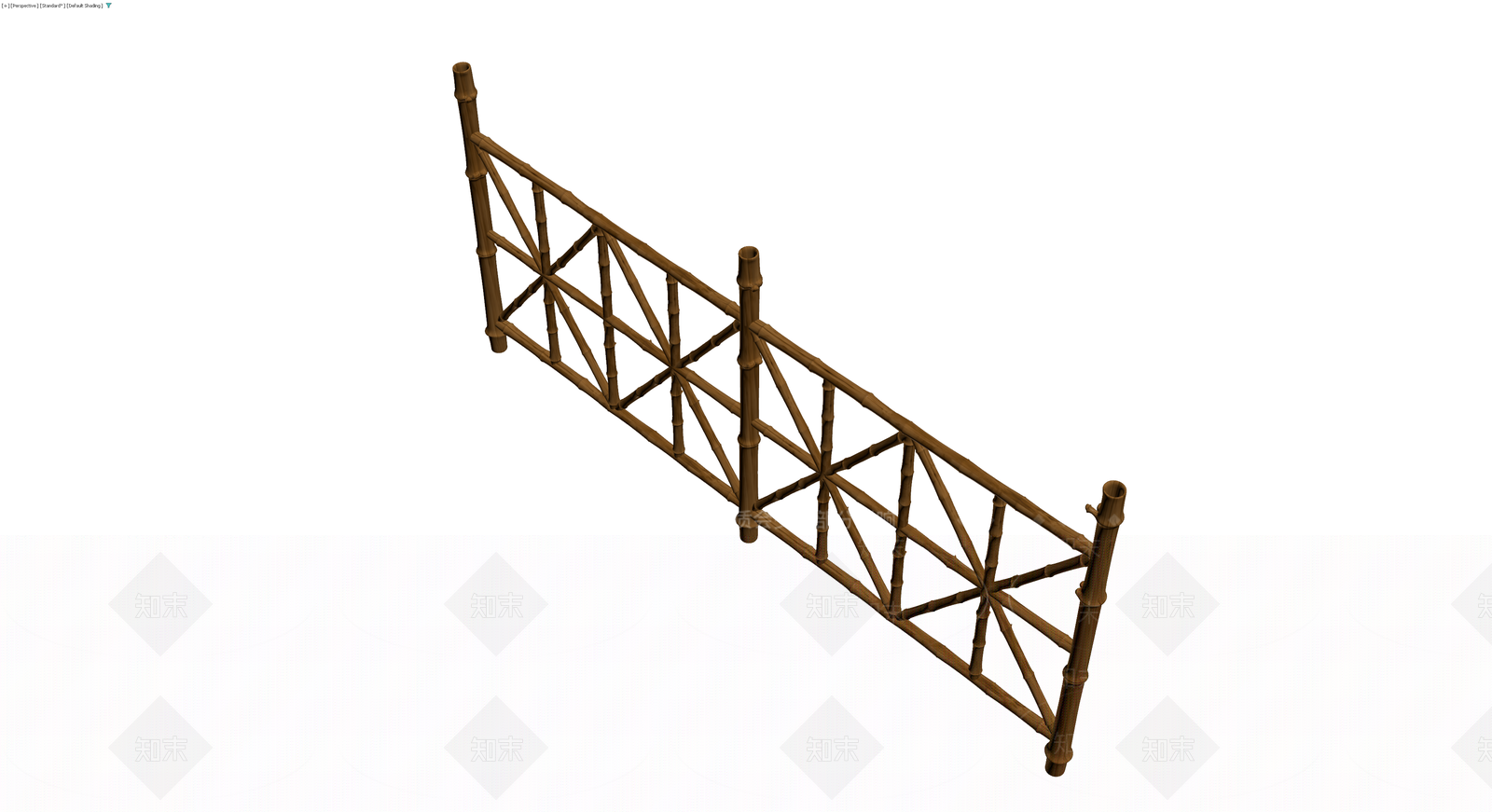 竹制景观围栏组件3D模型下载【ID:1230774506】