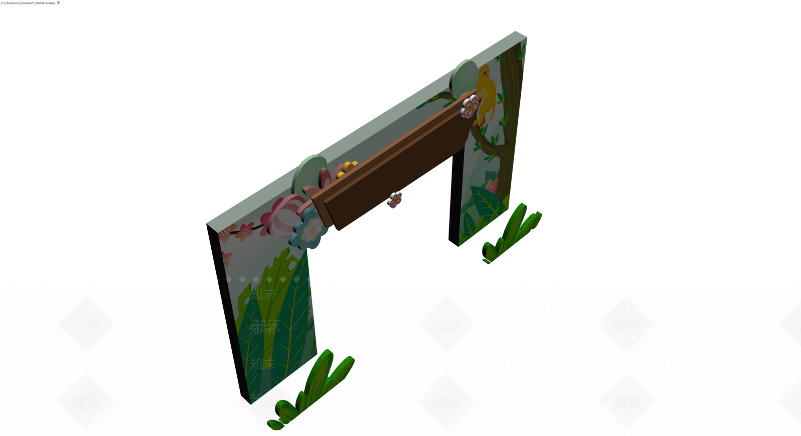 丛林主题儿童门洞装饰3D模型下载【ID:1230748553】