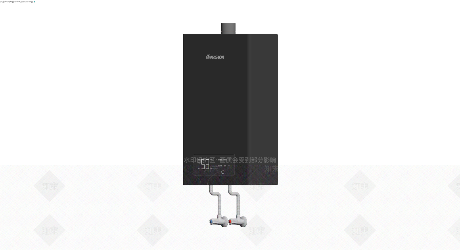 阿里斯顿黑色燃气热水器3D模型下载【ID:1229920632】