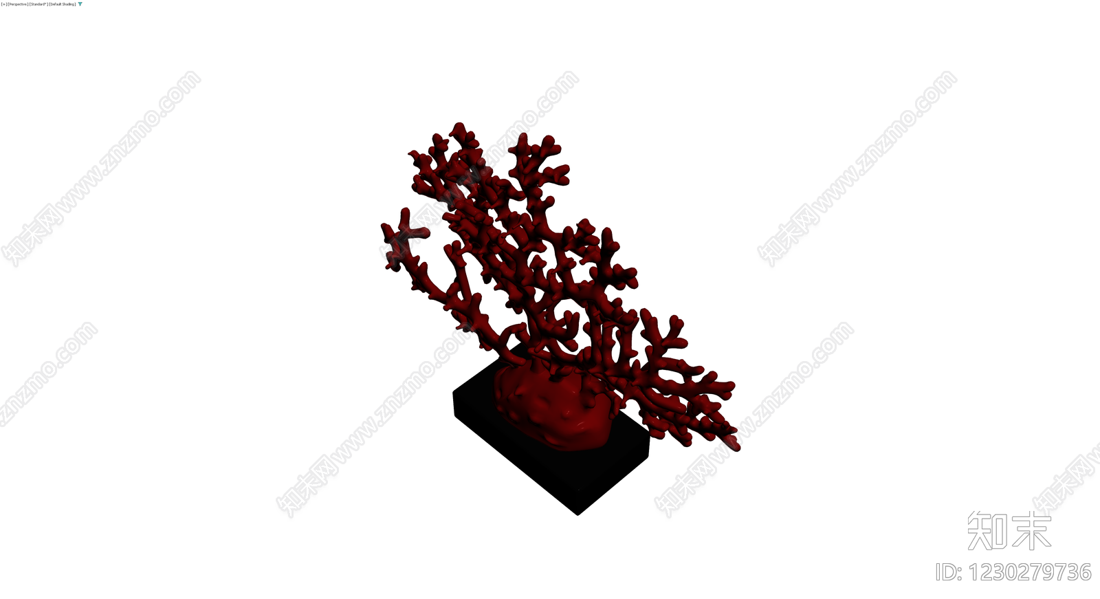 红色珊瑚底座摆件3D模型下载【ID:1230279736】