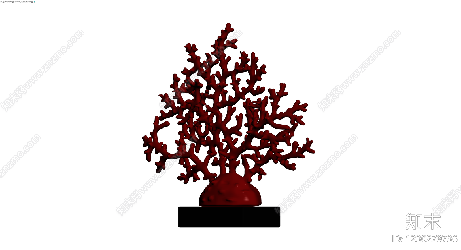 红色珊瑚底座摆件3D模型下载【ID:1230279736】