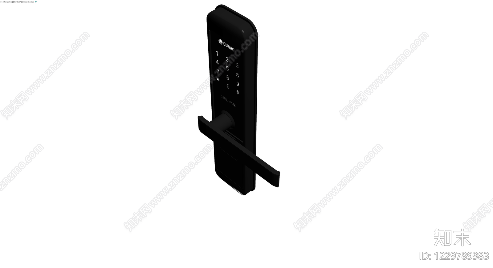 黑色智能门锁3D模型下载【ID:1229789983】