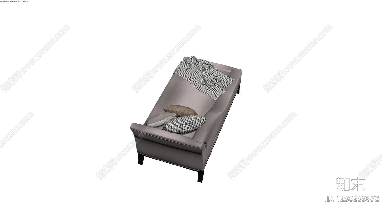 灰色布艺贵妃榻3D模型下载【ID:1230239672】