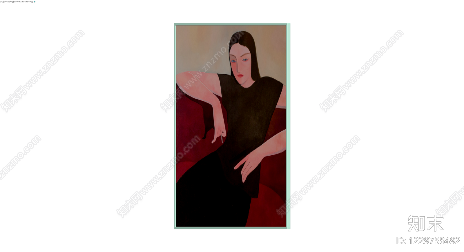 带框人物装饰画3D模型下载【ID:1229758492】