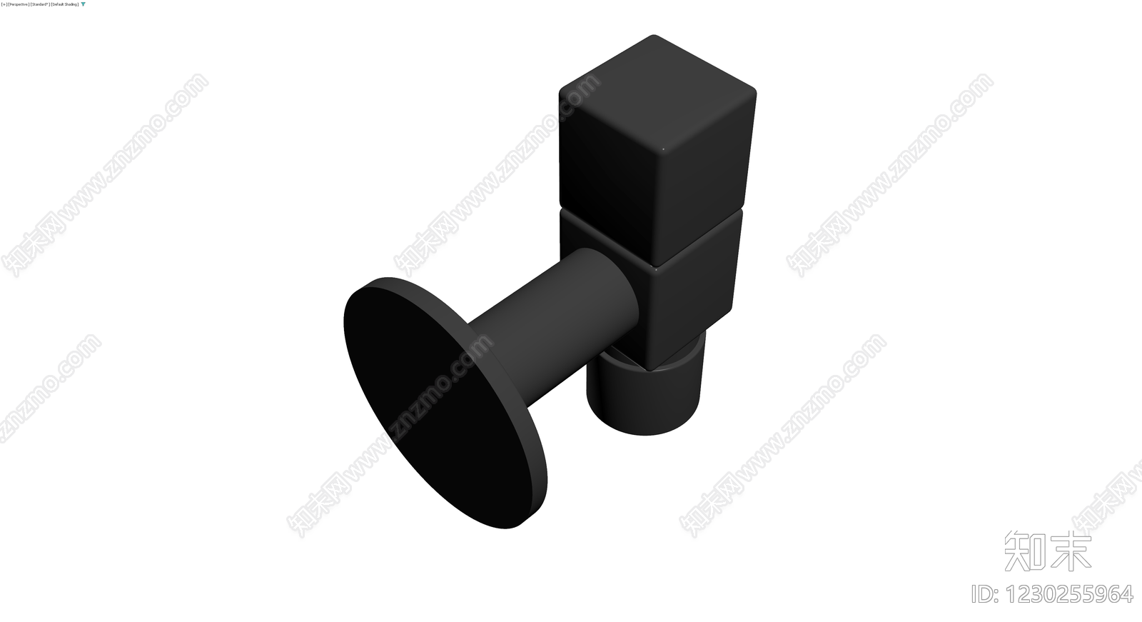 黑色哑光卫浴角阀3D模型下载【ID:1230255964】