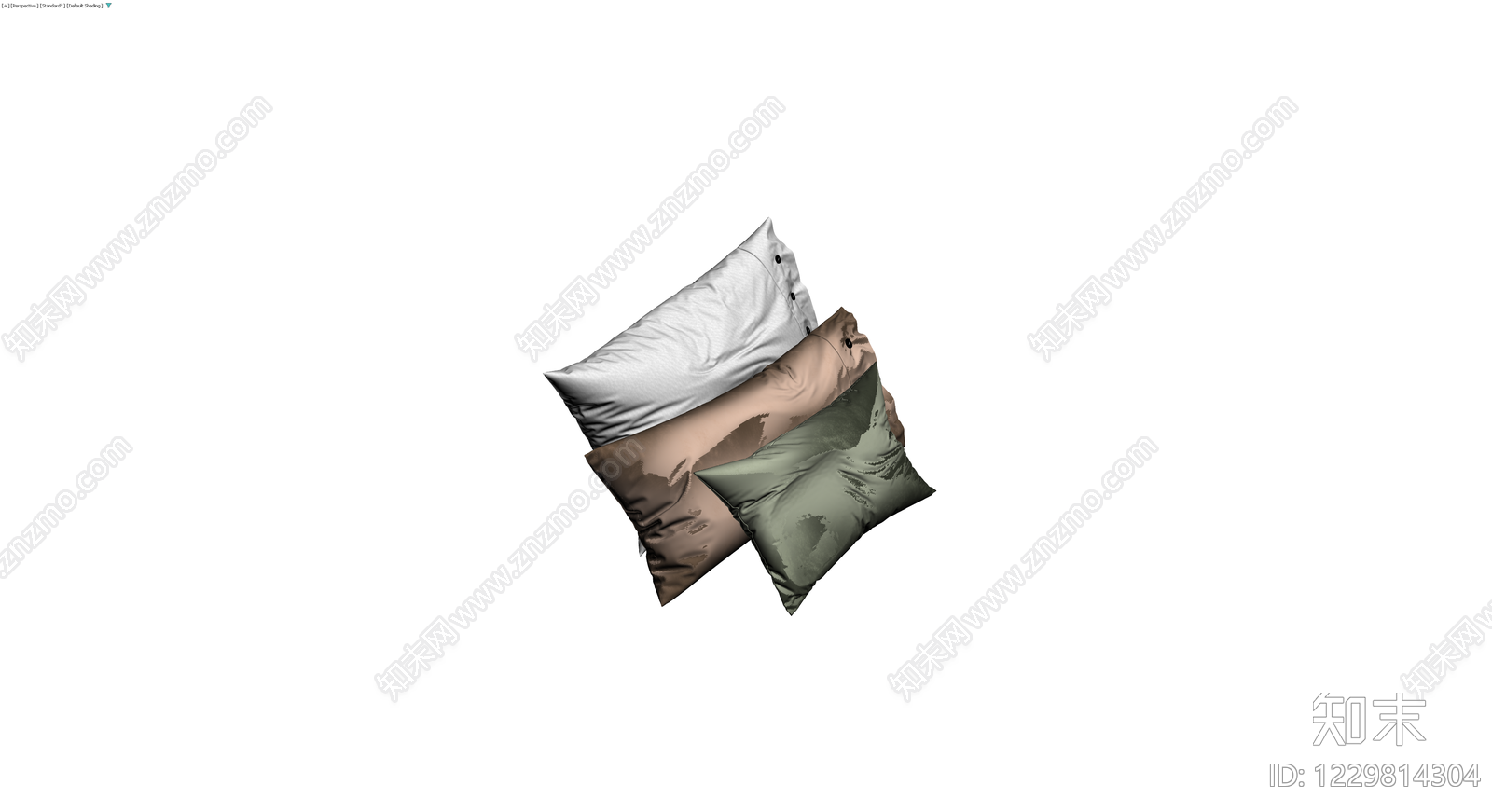 三色布艺抱枕组合3D模型下载【ID:1229814304】