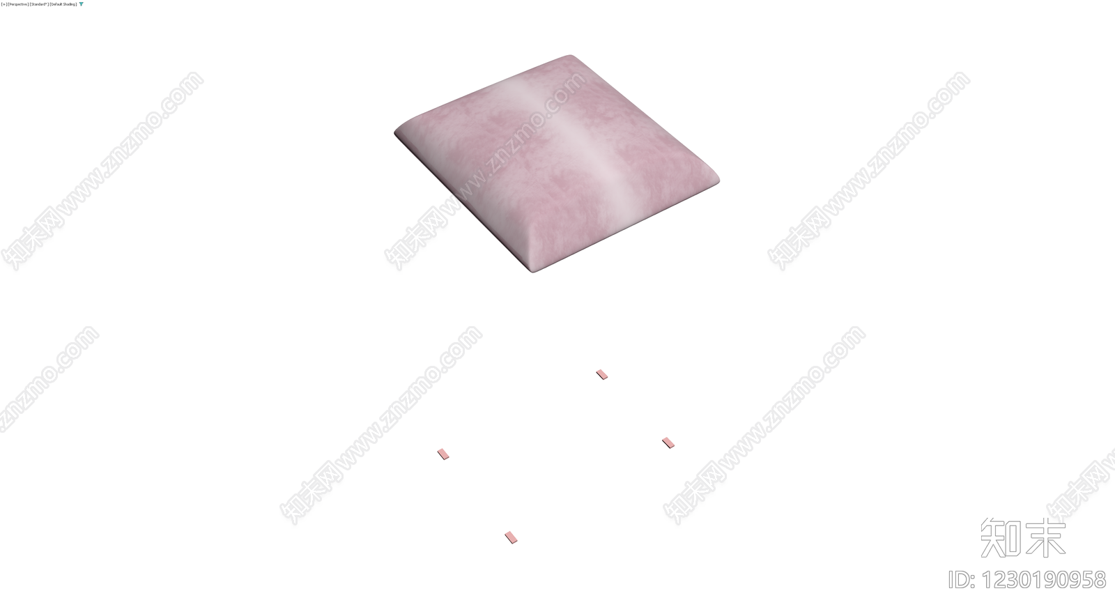 粉色方形软包坐垫3D模型下载【ID:1230190958】