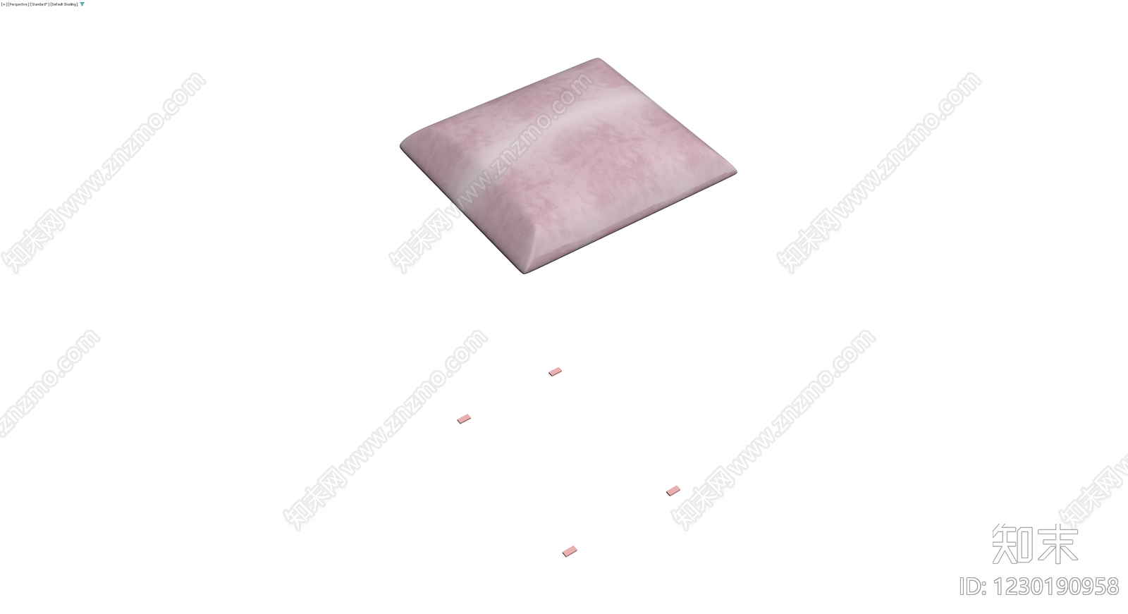 粉色方形软包坐垫3D模型下载【ID:1230190958】