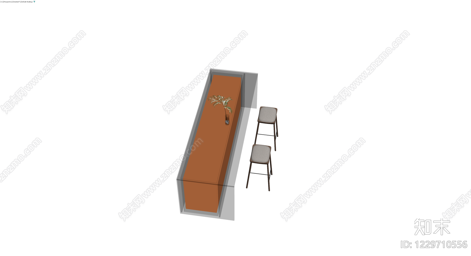 吧台与高脚凳组合3D模型下载【ID:1229710556】