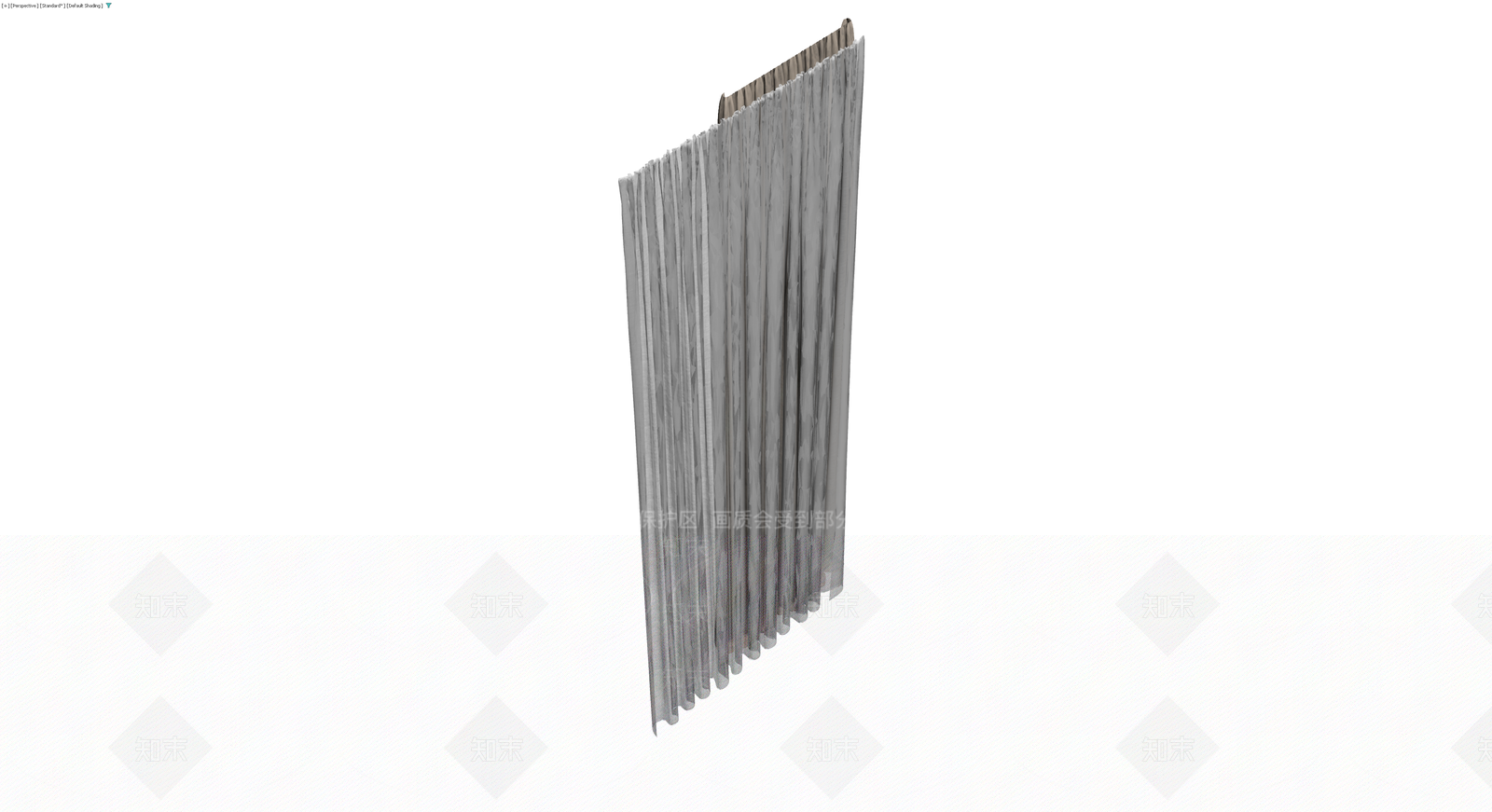 双层布艺窗帘组件3D模型下载【ID:1230781400】