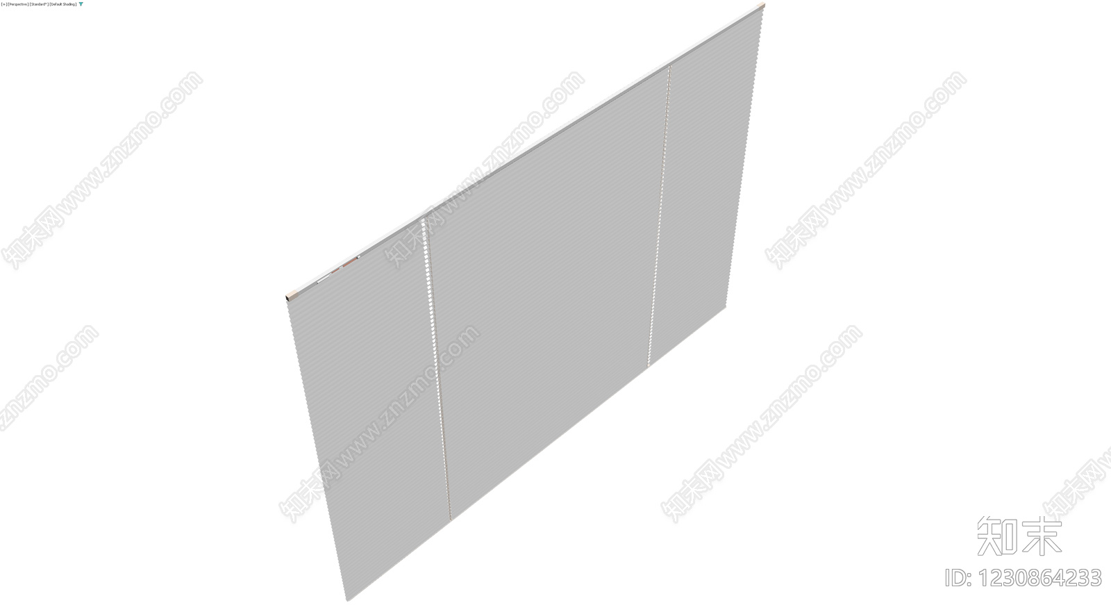三联铝合金百叶窗3D模型下载【ID:1230864233】