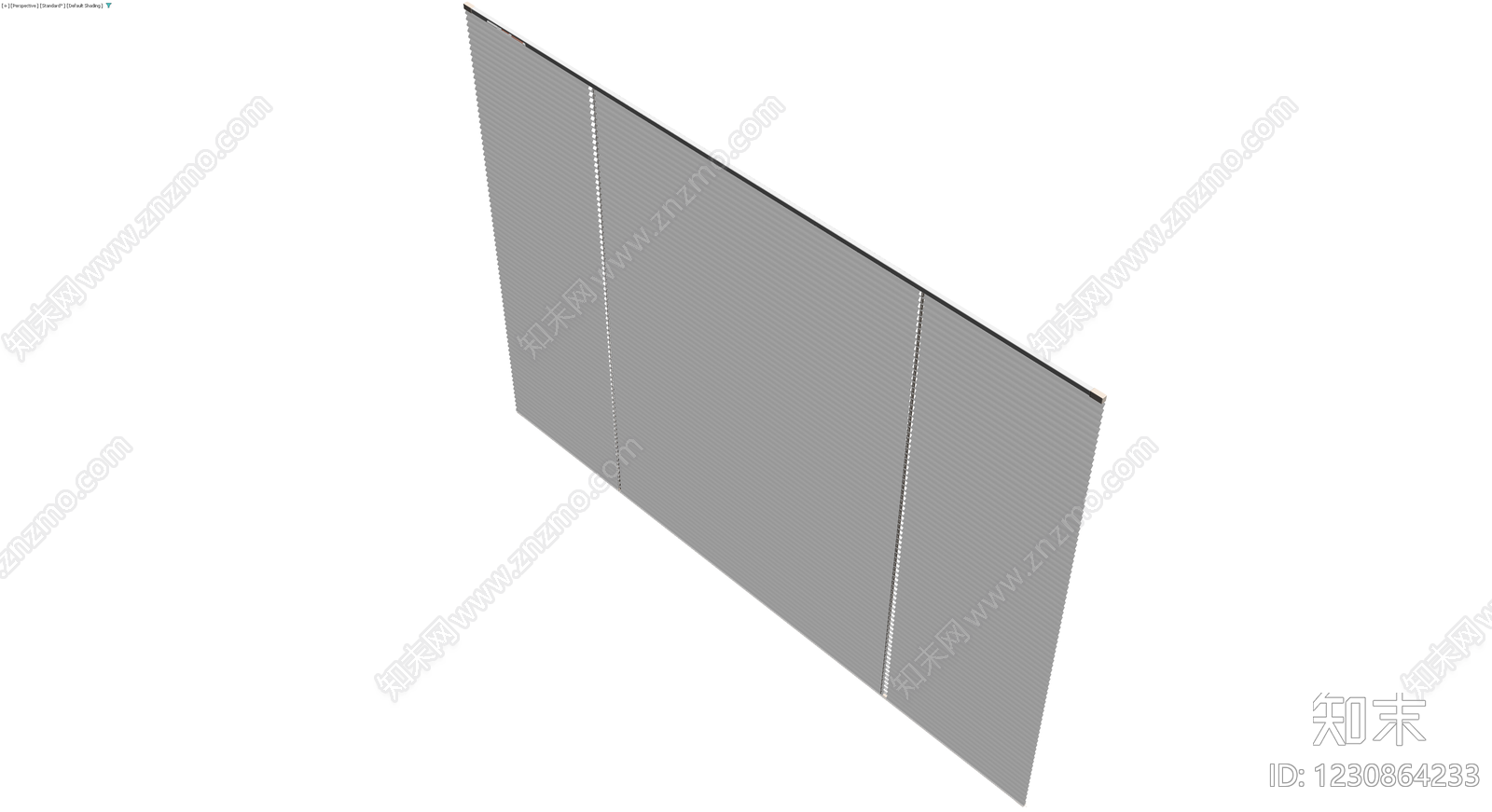 三联铝合金百叶窗3D模型下载【ID:1230864233】