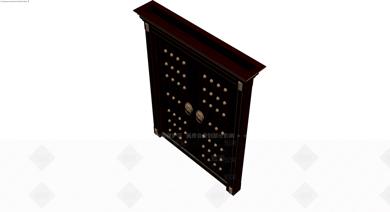 中式双开木门3D模型下载【ID:1230358812】