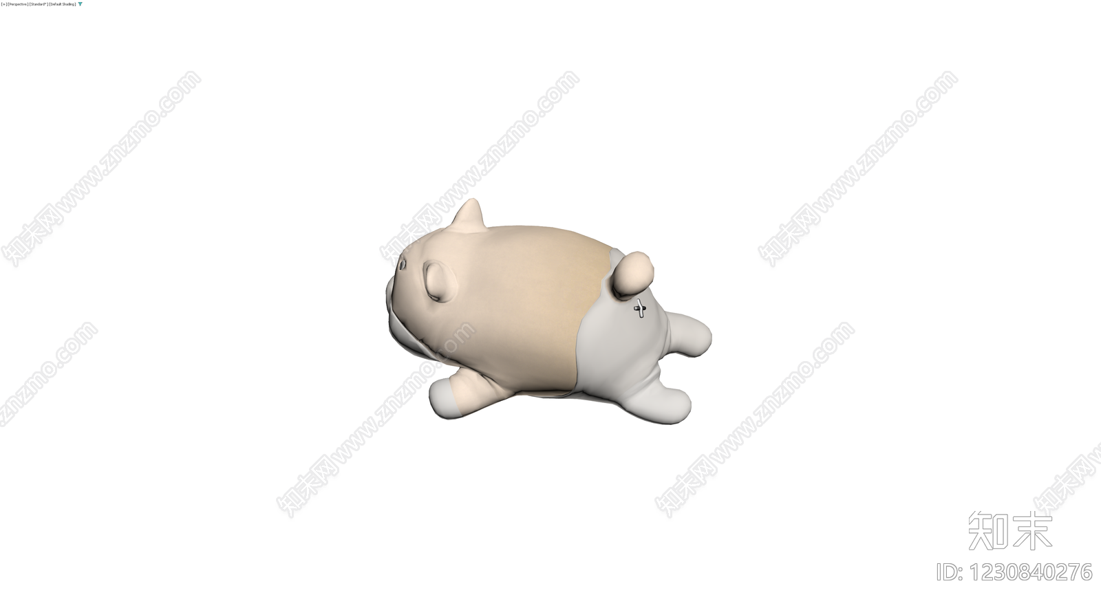 趴姿卡通熊雕塑3D模型下载【ID:1230840276】