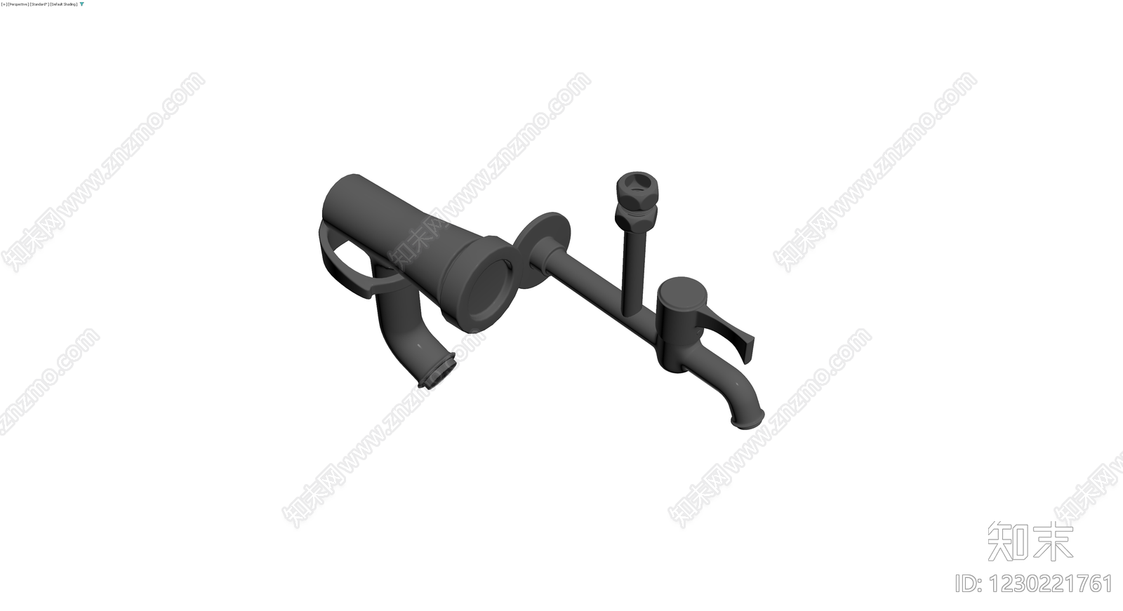 深灰色壁挂式水龙头组件3D模型下载【ID:1230221761】