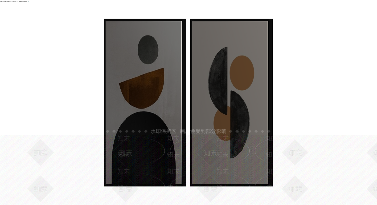 抽象几何装饰挂画组合3D模型下载【ID:1230123779】