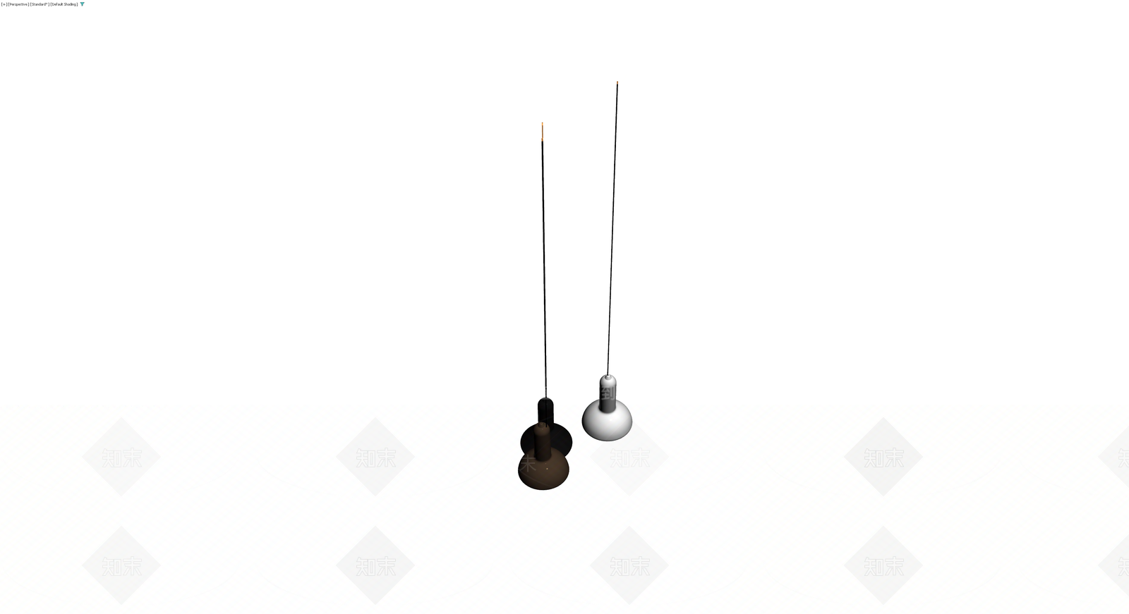 三盏吊灯组合（白/棕/黑）3D模型下载【ID:1230182306】