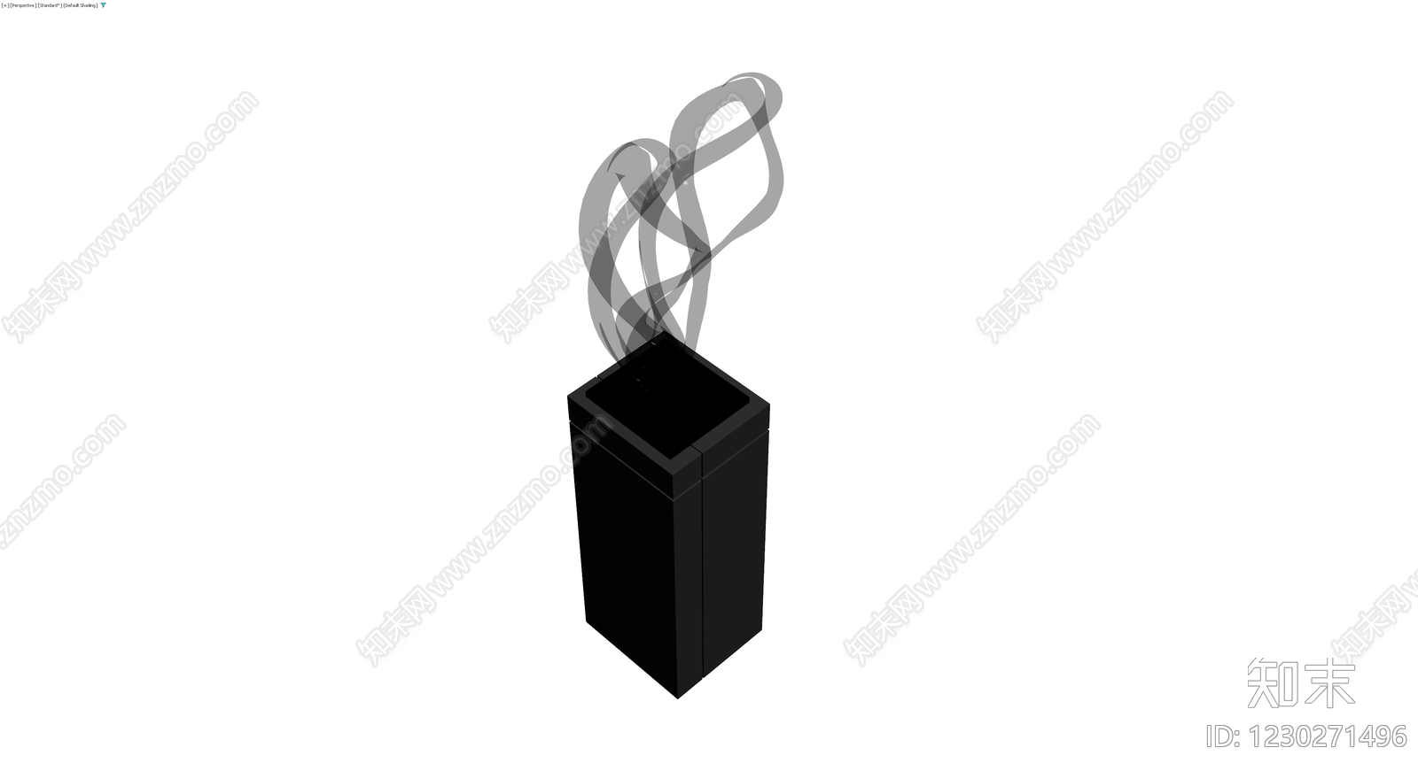 黑色方柱基座雕塑3D模型下载【ID:1230271496】
