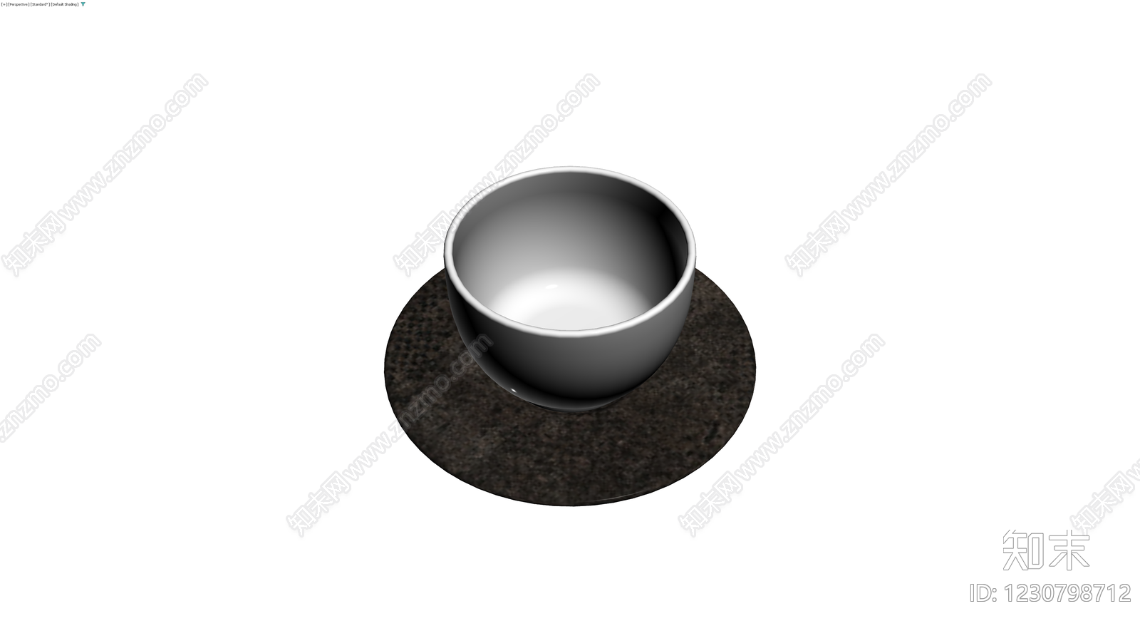 灰模茶盏与底座3D模型下载【ID:1230798712】