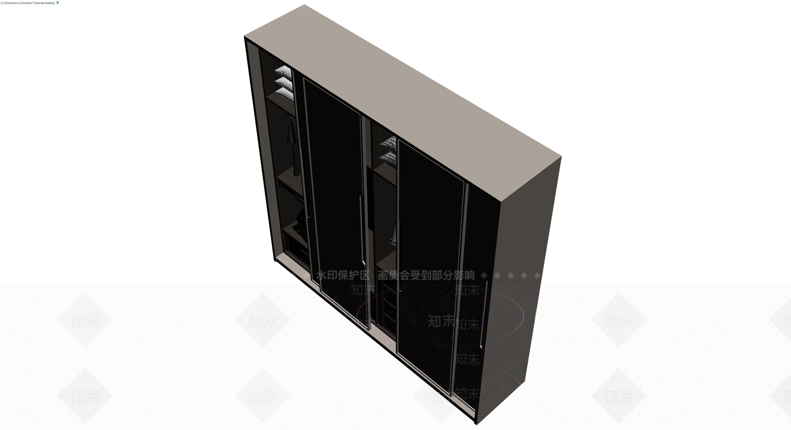 四门滑动衣柜3D模型下载【ID:1229931855】