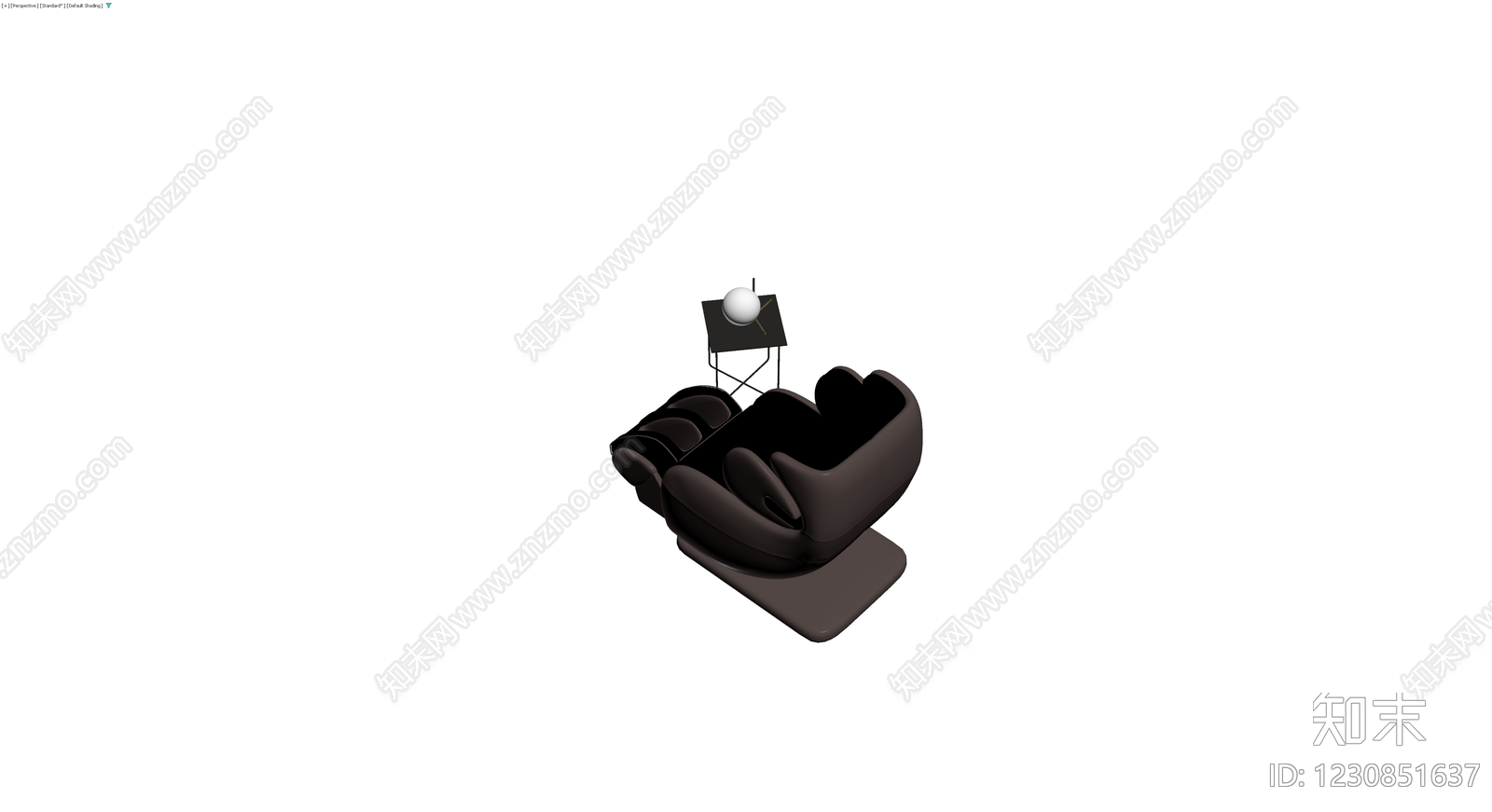 黑色按摩椅带边几3D模型下载【ID:1230851637】
